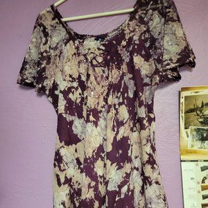Women's Free Style Umbrella Purple & White Top Medium to 2 XL